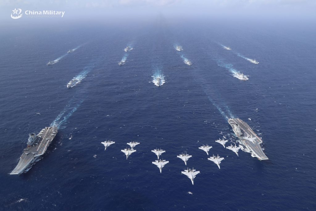 Chinese Navy Conducts Dual Aircraft Carrier Operations