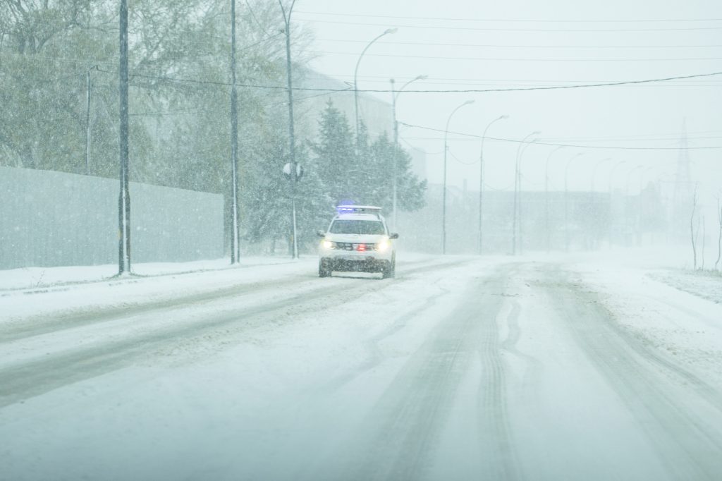 Police Car Snow