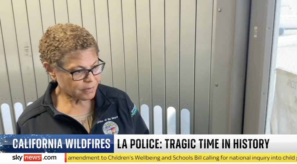Los Angeles Mayor Karen Bass confronted over wildfire response on live TV