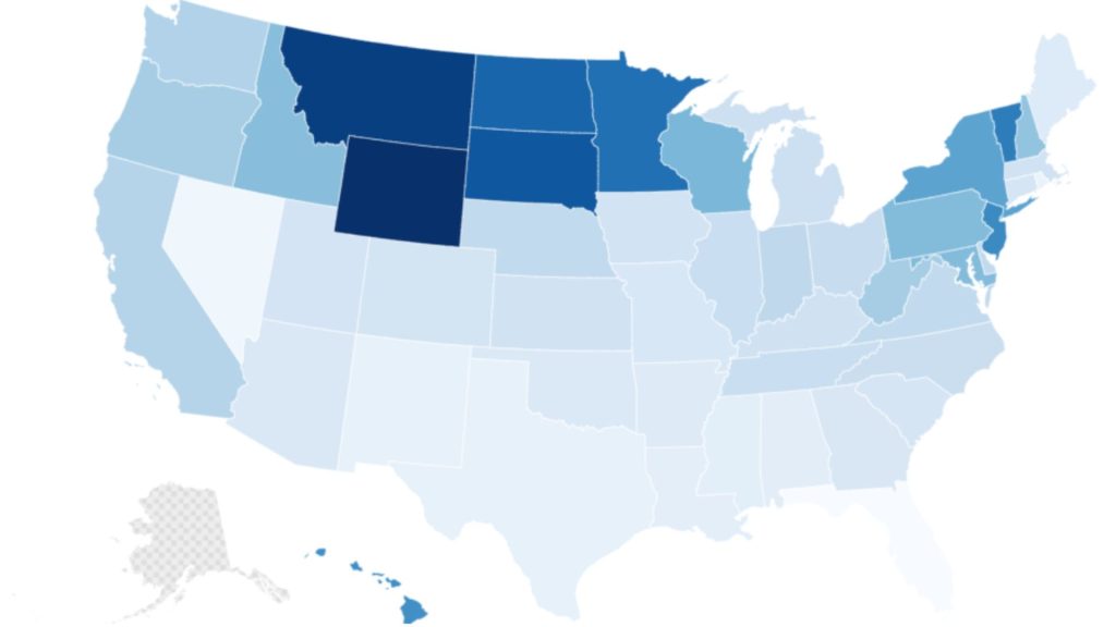 Map shows states with highest Medicare costs for 2025