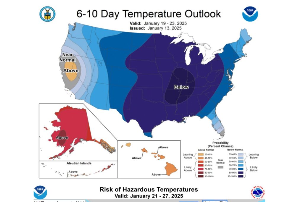 Map shows where "dangerously cold" Arctic air will hit US this month