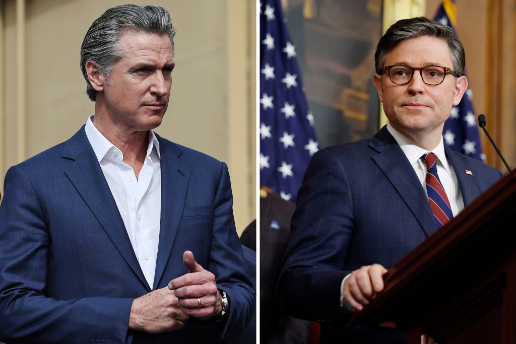 Mike Johnson Gavin Newsom California Fires Aid