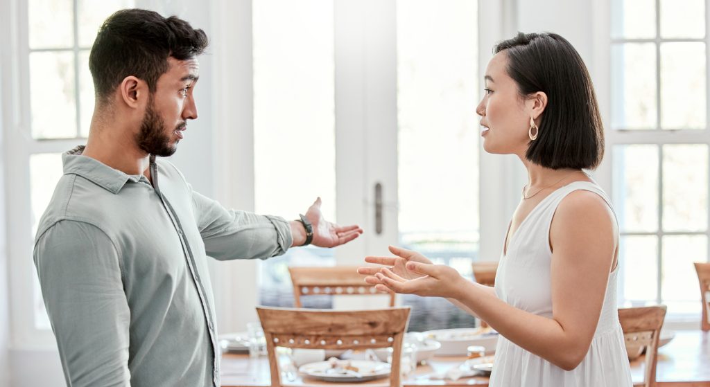 Husband and wife arguing