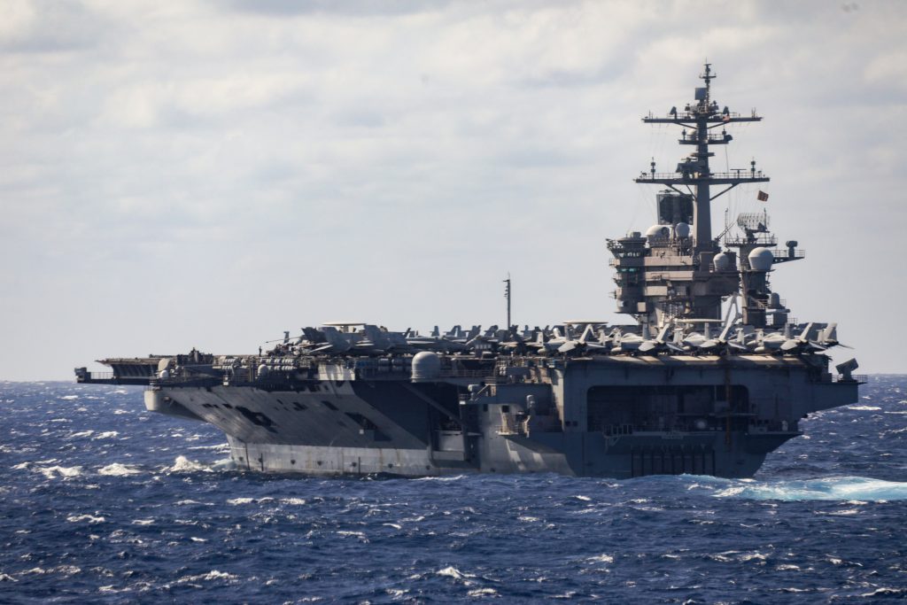 U.S. Aircraft Carrier Transits South China Sea