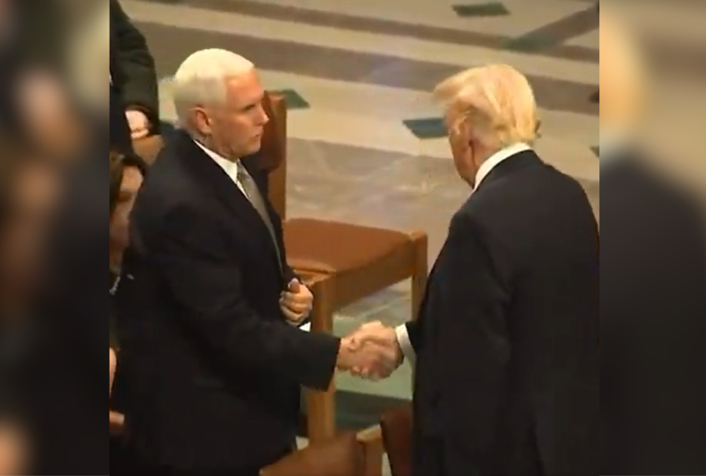 Trump Pence shake hands