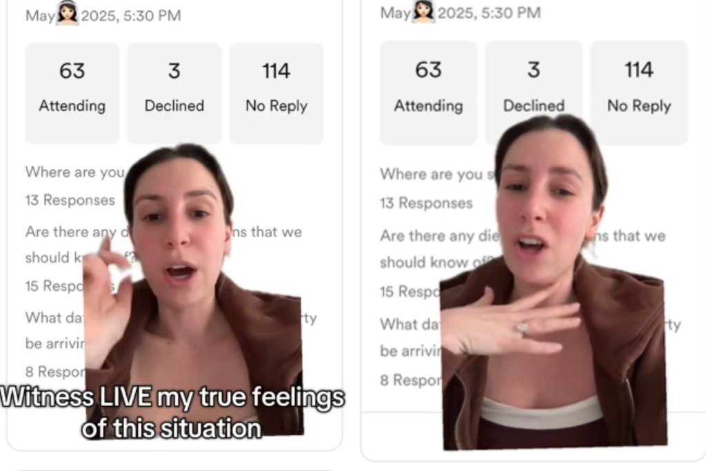 Bride reacts to RSVPs