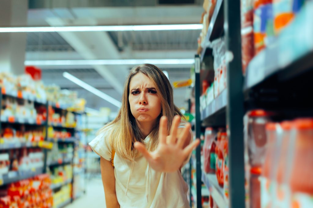 Upset Woman Making a Stop Sign