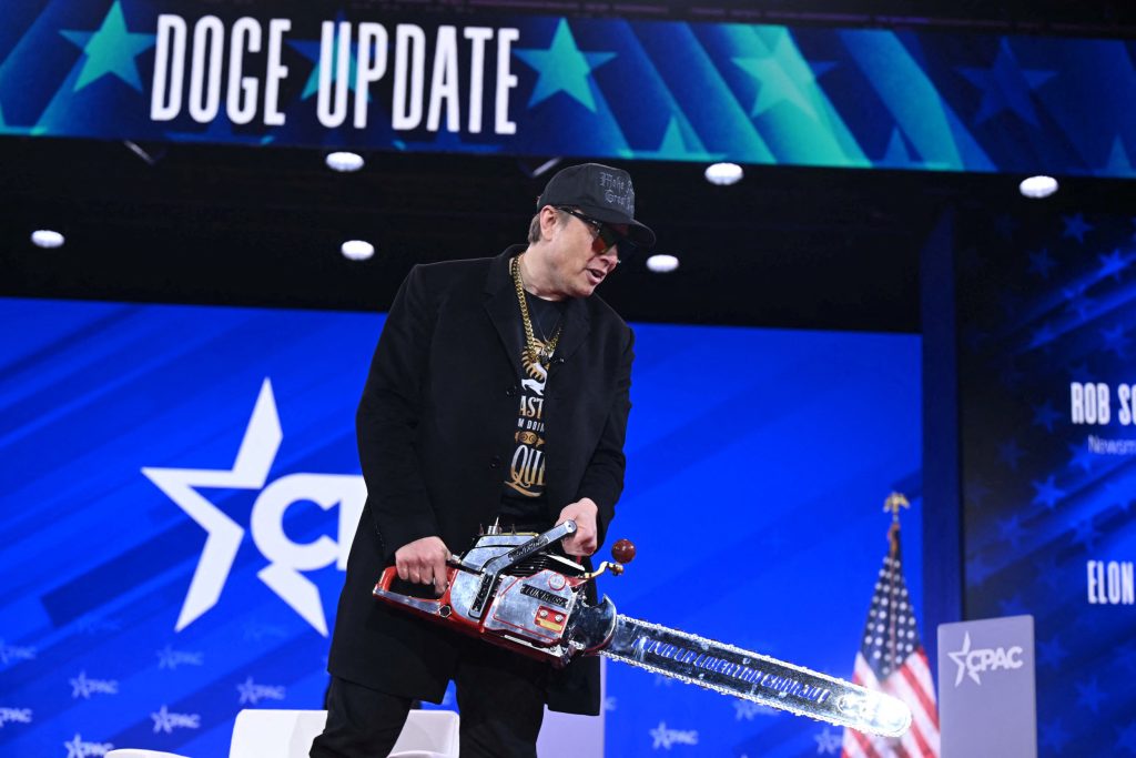 elon musk chainsaw CPAC 2025