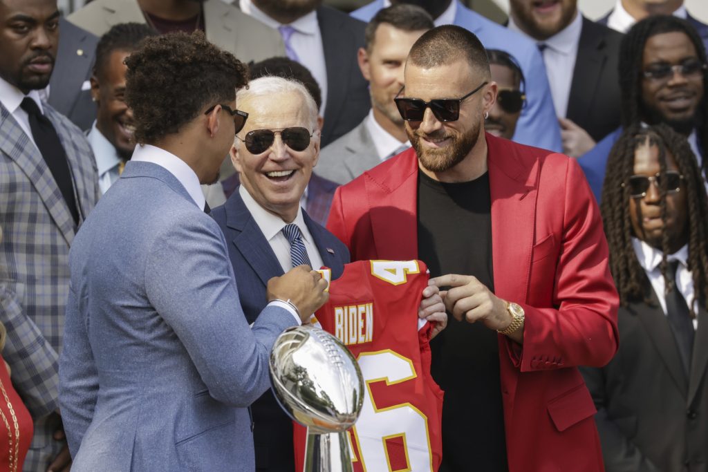 Travis Kelce and Joe Biden