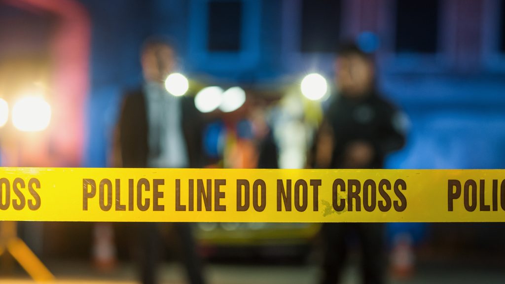 Police tape, stock photo