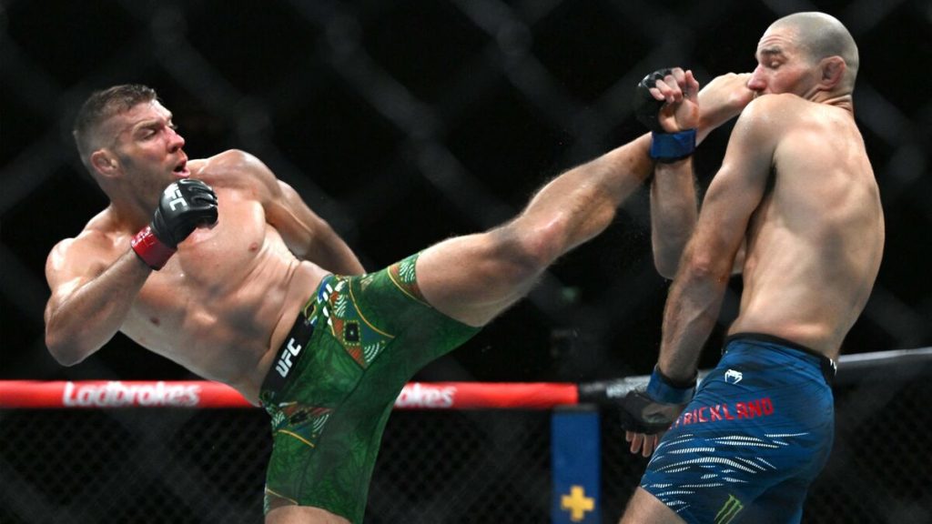 MMA : Dricus Du Plessis reste champion au terme d’un nouveau combat sanglant, Kevin Jousset encore battu