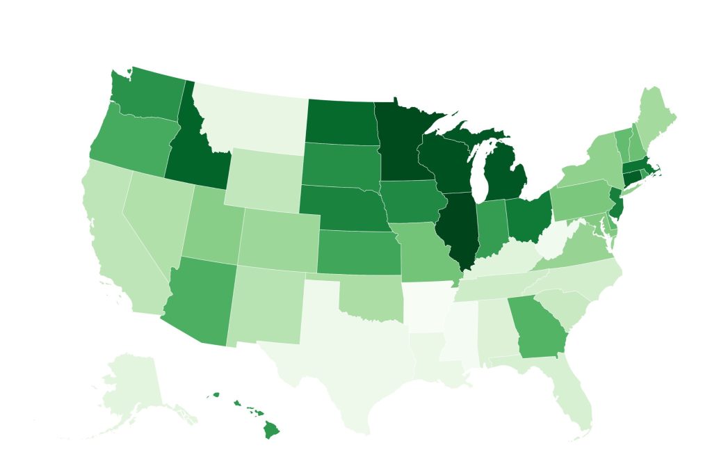 Map shows states with best and worst dental health