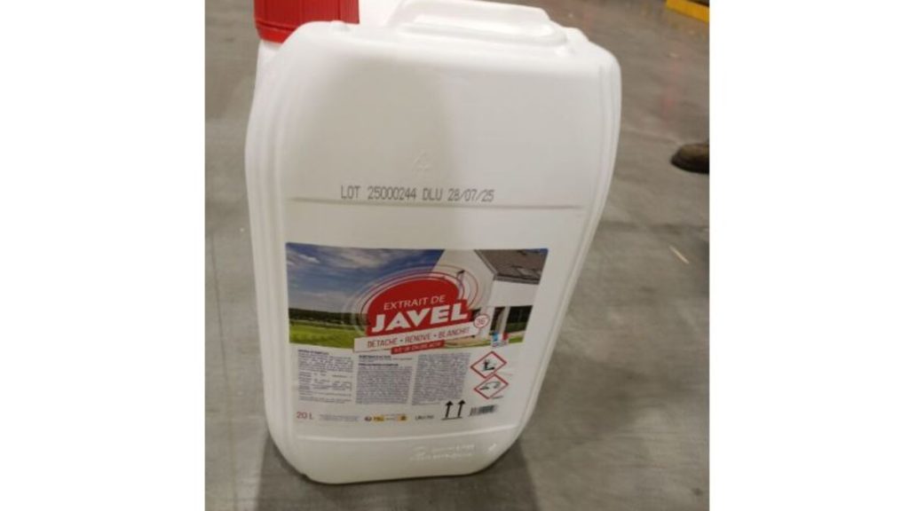 Rappel de bidons d’eau de Javel vendus chez Leroy Merlin pour risque de brûlure