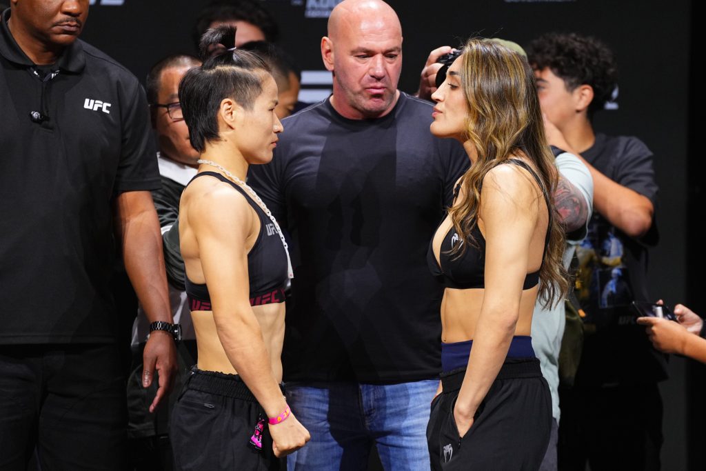 Zhang Weili and Tatiana Suarez