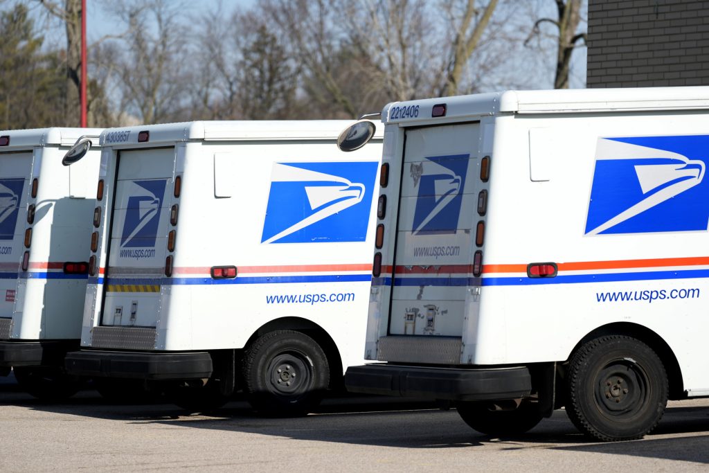 Postal Service Trucks in Wheeling, Illinois