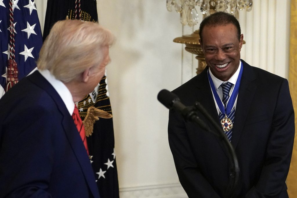 Tiger Woods with Donald Trump