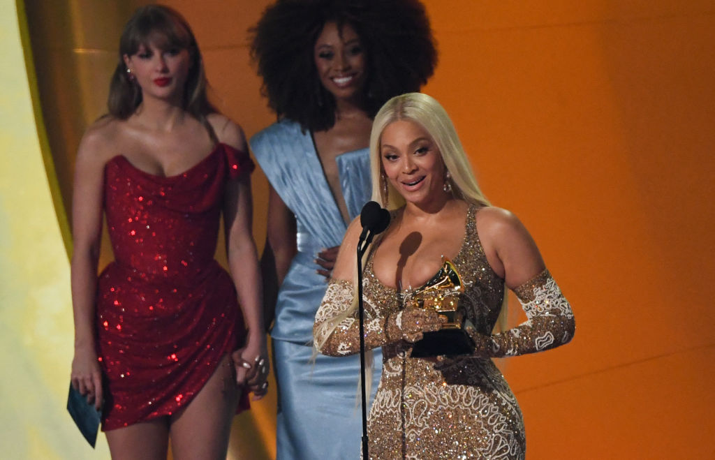 Beyonce accepts at Grammy Awards