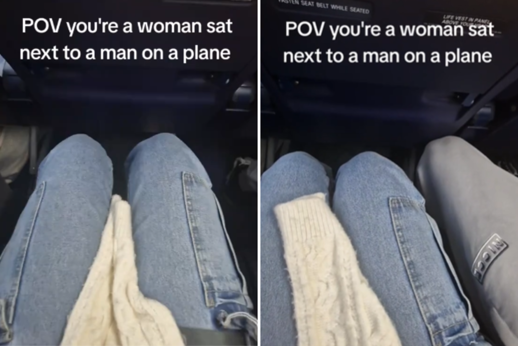 Manspreading on plane