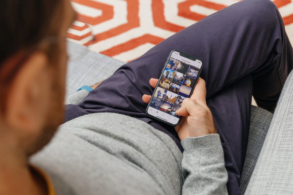 A man on his phone