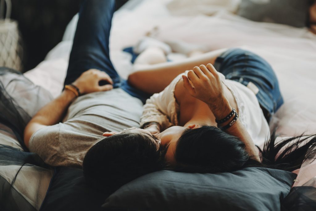Couple laying down
