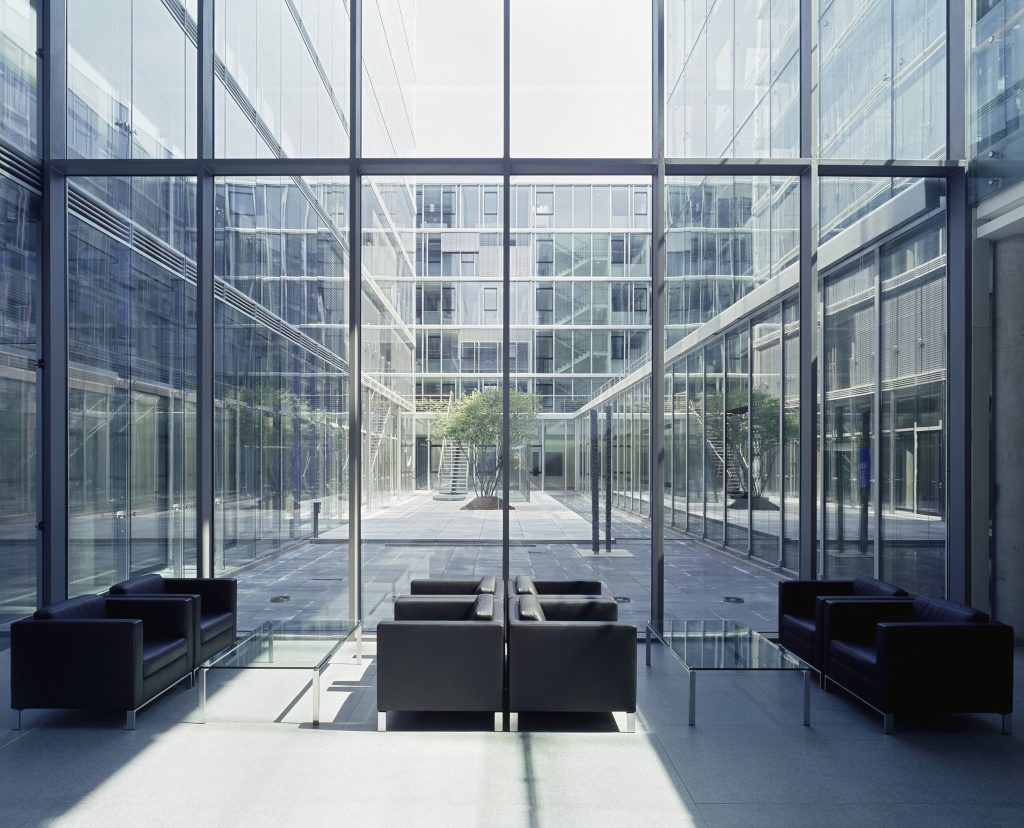 Office building glass empty
