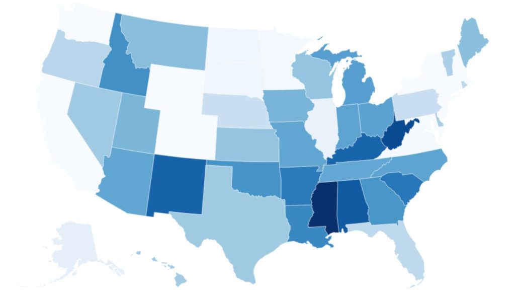 Medicaid map shows federal funding received by each US state