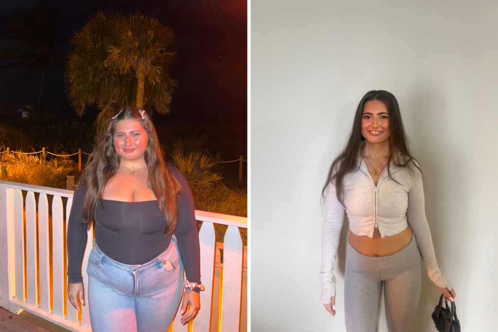 Sarah before and after.